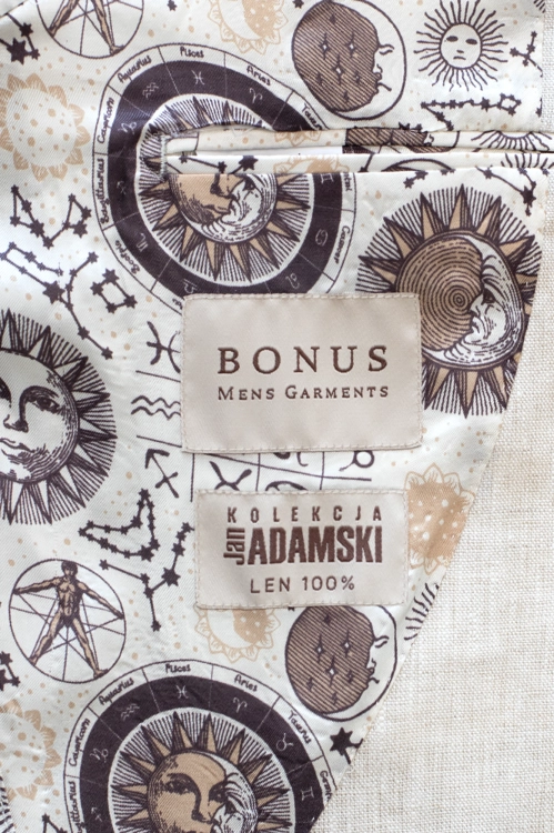 garnitur beżowy lniany - półpodszewka