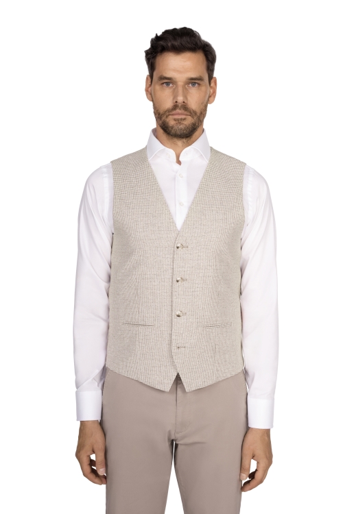 kamizelka bezowa bawelna-len