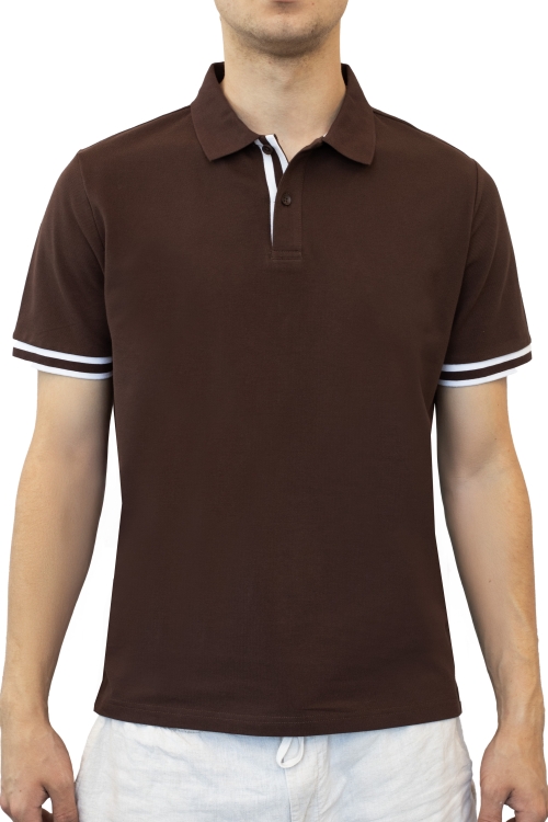 koszulka polo czekoladowy brąz