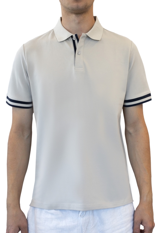 koszulka polo szarobeżowa