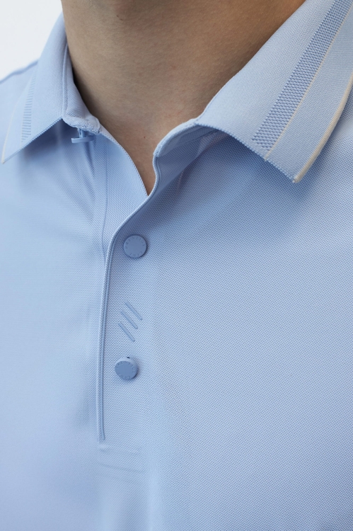 Koszulka polo nylonowa niebieska detale