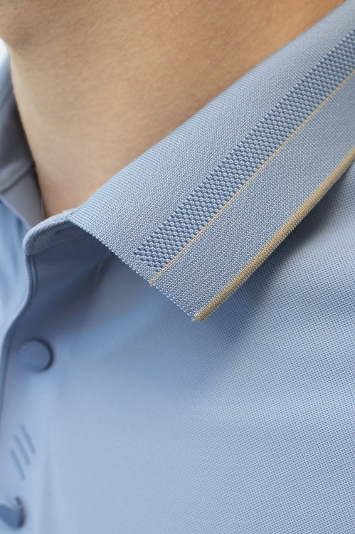 Koszulka polo nylonowa niebieska kołnierz