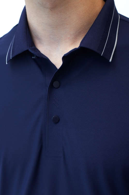 koszulka polo nylonowa granatowa detale