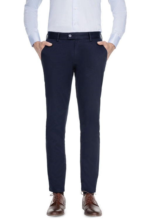 Spodnie Chino bawełniane granatowe