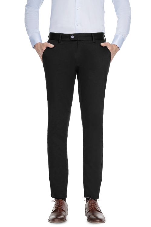 Czarne spodnie Chino bawełna