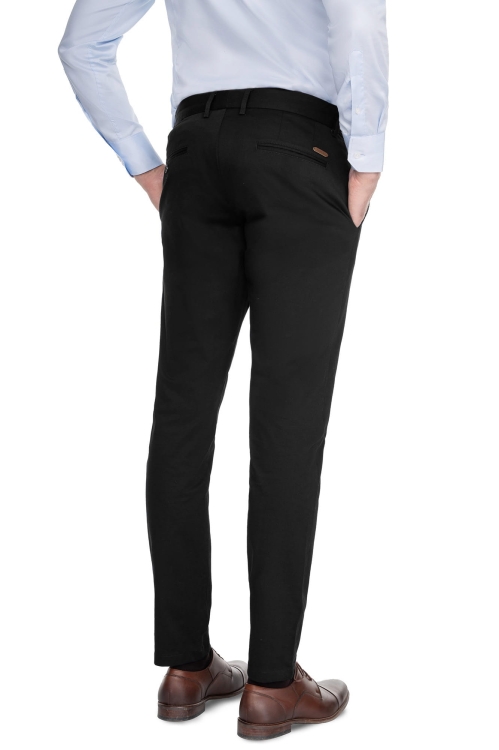 Czarne spodnie Chino bawełna