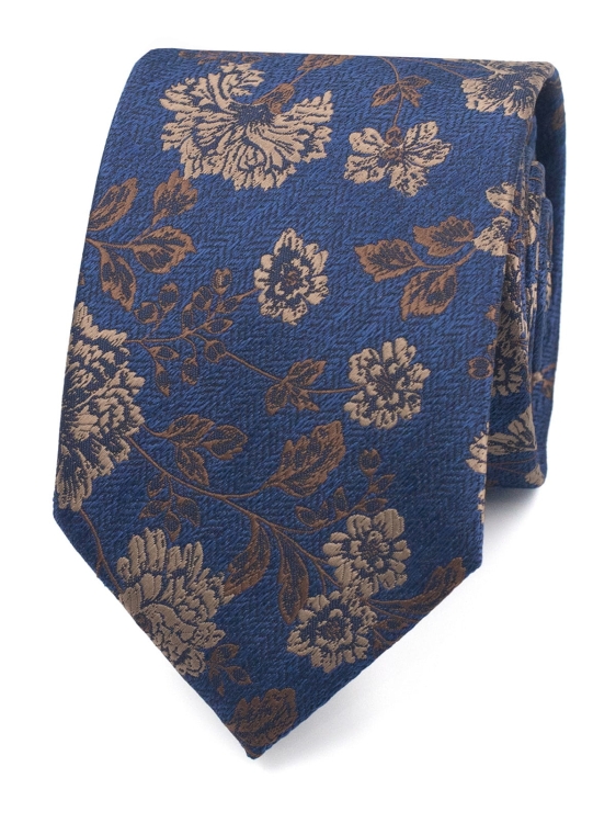 granatowo-brązowy krawat męski