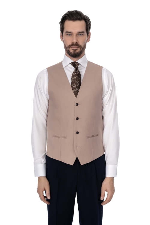 beżowa kamizelka jednorzędowa zanzibar