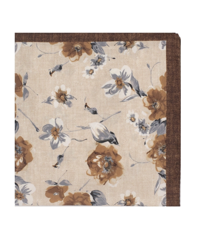 poszetka beżowa w kwiaty