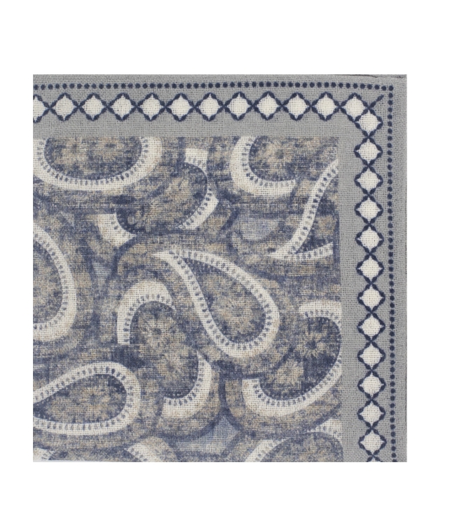 poszetka szara wełniana wzór paisley