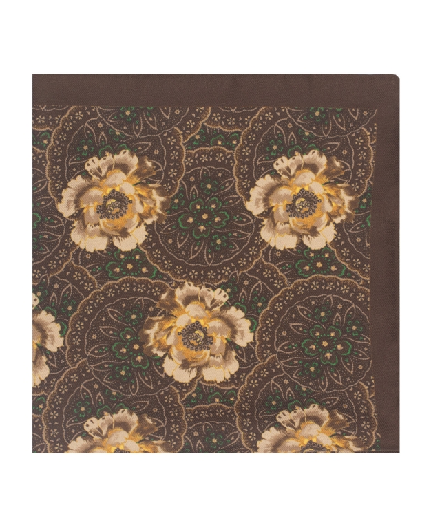 poszetka do garnituru brązowa w kwiaty