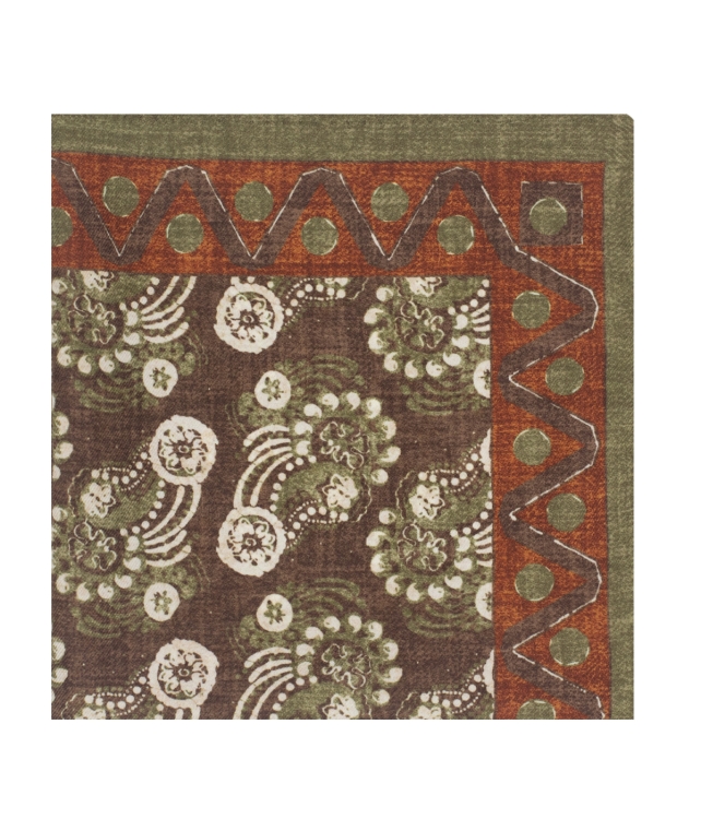 poszetka do garnituru zielono brązowa