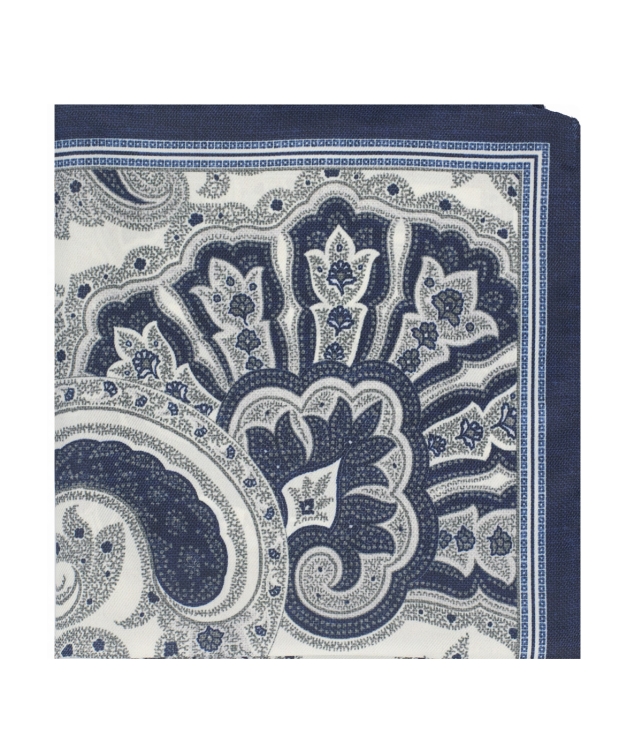 poszetka beżowo-granatowa