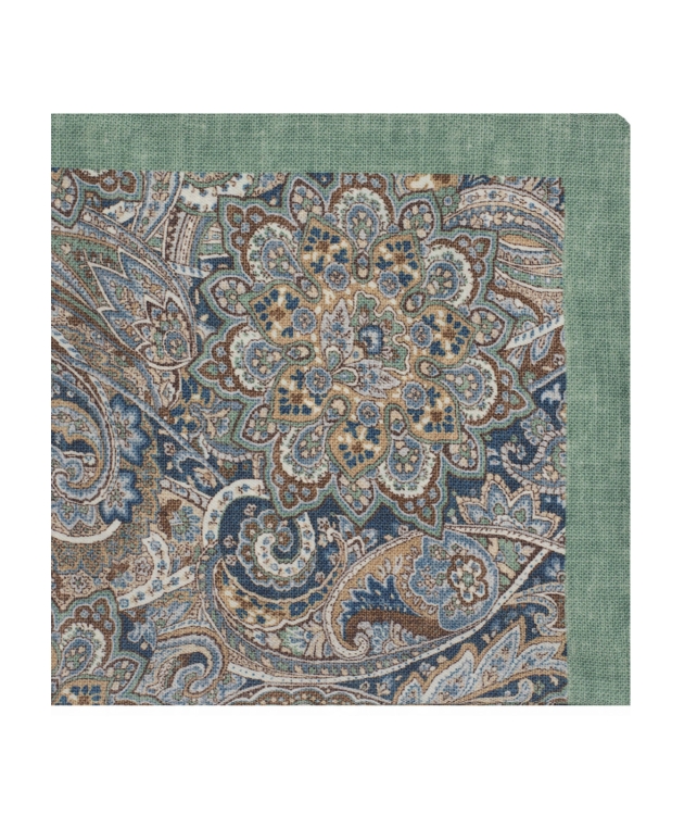 poszetka do garnituru zielono granatowa