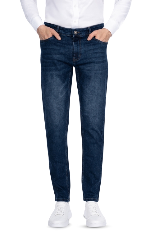 granatowe męskie spodnie jeansowe kod 506