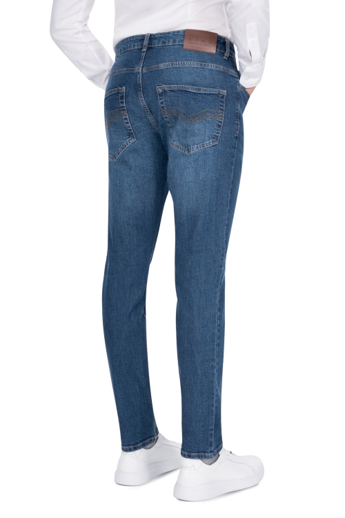 jasnogranatowe bawełniane jeansy