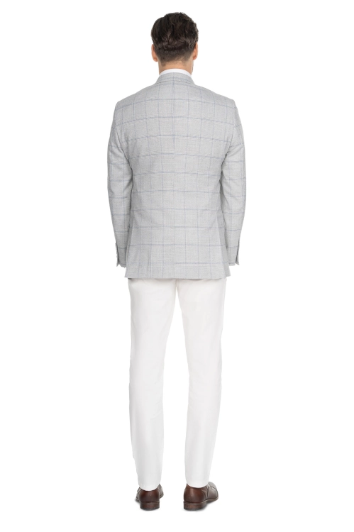 jasnoszara marynarka w kratę Walia