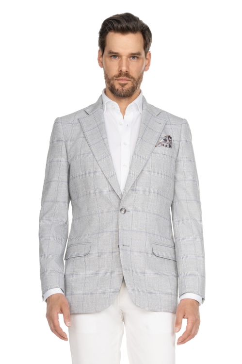 jasnoszara marynarka w kratę Walia