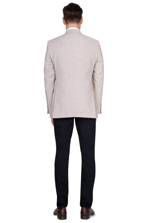 szara marynarka bawełna-len