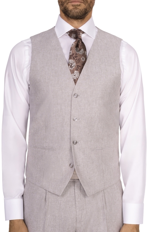 kamizelka szara bawełna-len