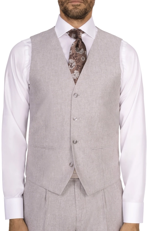 kamizelka szara bawełna-len