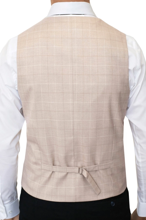 kamizelka beżowa w kratę sumatra