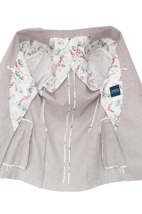 szara marynarka bawełna-len półpodszewka